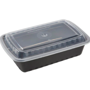 28oz Heavy Duty Rect Injected Container With Lid 150 Combo
