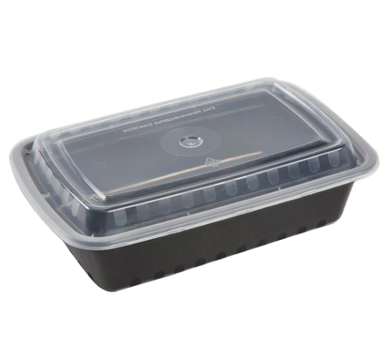 28oz Heavy Duty Rect Injected Container With Lid 150 Combo