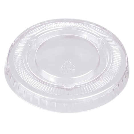 74mm PET 3.25oz, 4oz & 5.5oz Portion Cup Flat Lid - 2500 Pcs per Case