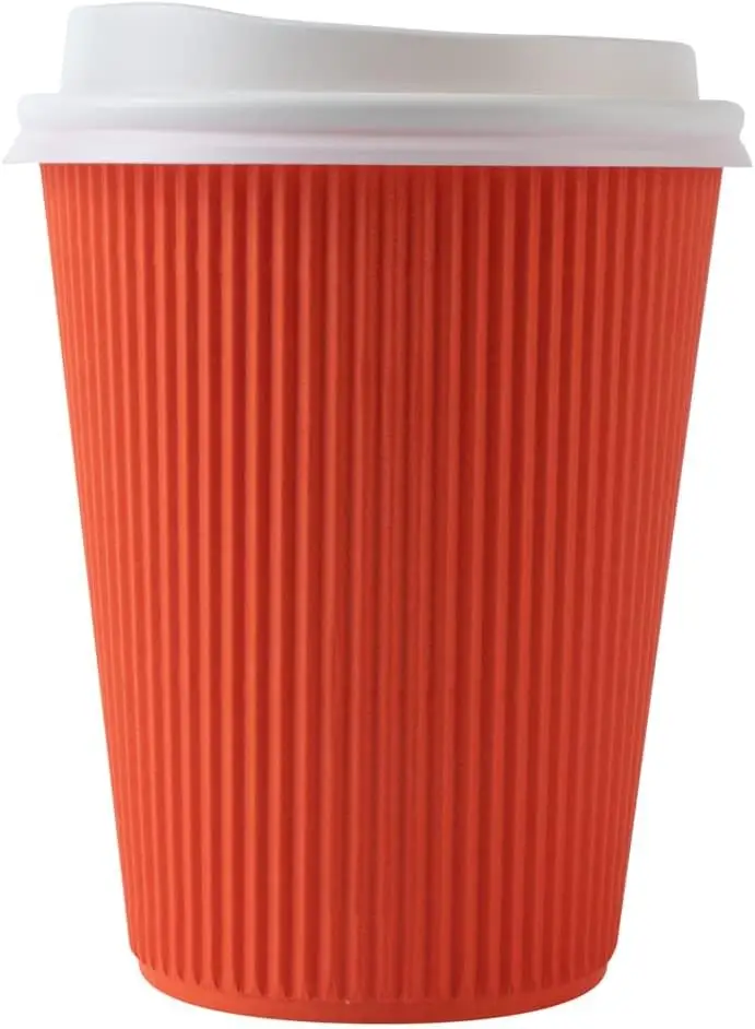 8oz Hot Rippled Cups (Burnt Orange) 80mm- 500 units - Image 6