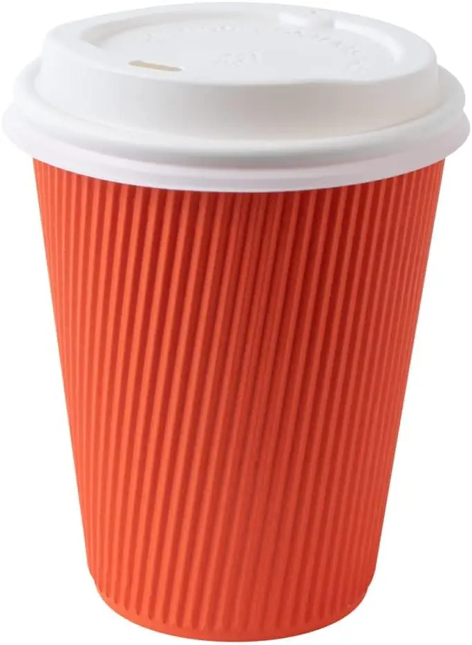 8oz Hot Rippled Cups (Burnt Orange) 80mm- 500 units - Image 5