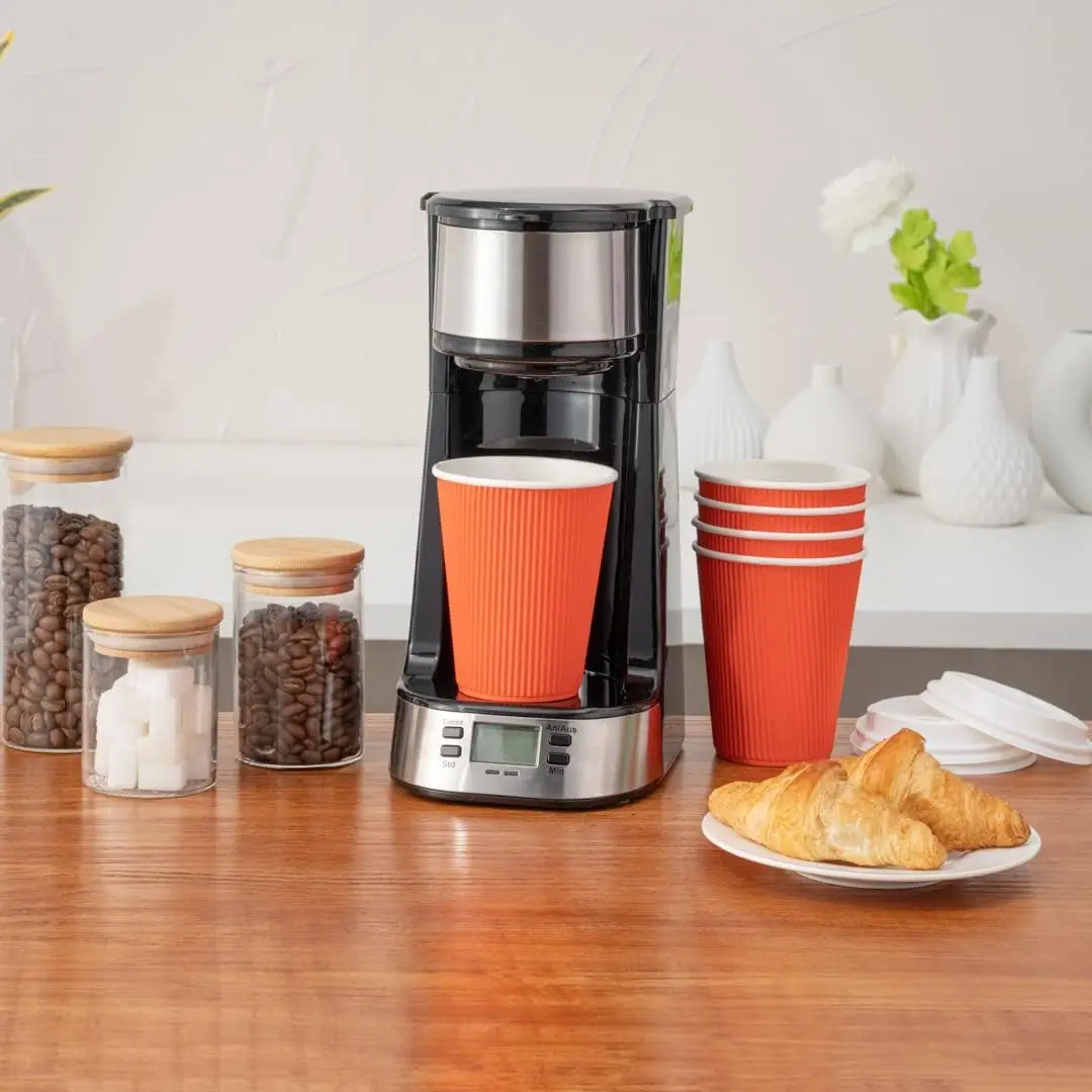 8oz Hot Rippled Cups (Burnt Orange) 80mm- 500 units - Image 4