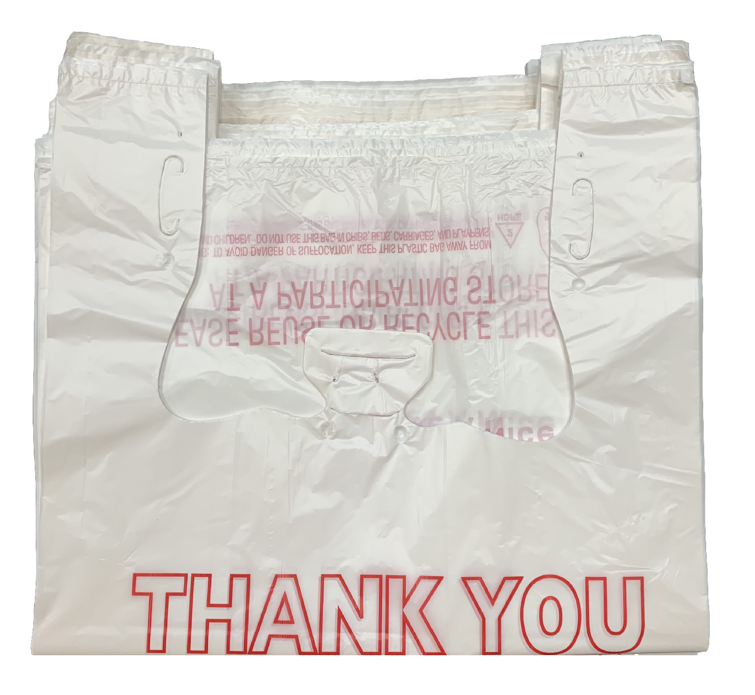 Bag Plastic T-shirt 11.5x6.5x21 "Thank You" - Image 3