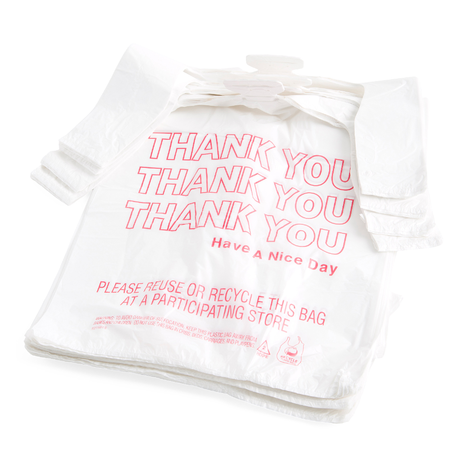 Bag Plastic T-shirt 11.5x6.5x21 "Thank You"