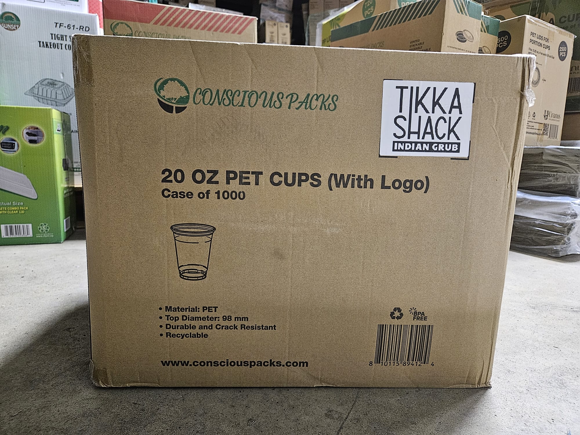Tikka Shack 20oz PET Clear Cups 98mm - 1000 units - Image 3